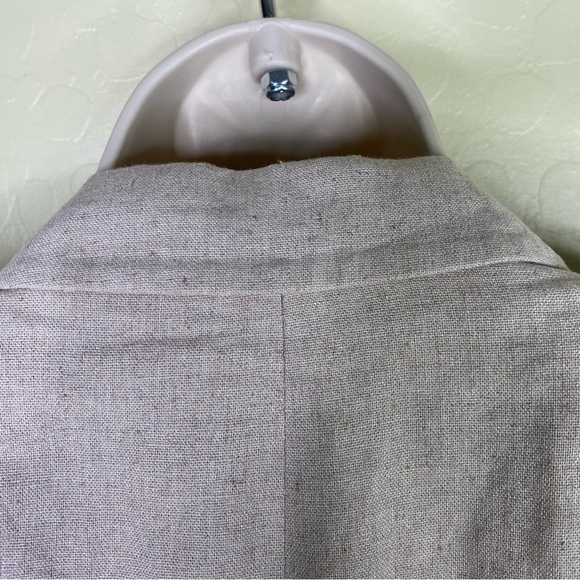 Zara Light Tan Linen Women's Oversized Blazer Size M - Picture 7 of 15